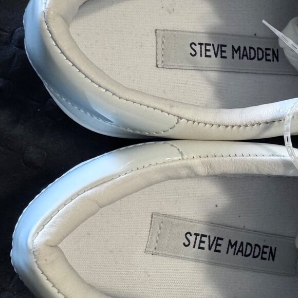 Steve Madden McKayla Womens Size 6 Sneakers Leather Upper White & Suede Tip - Picture 7 of 8